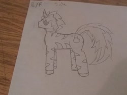 Size: 3264x2448 | Tagged: safe, artist:acid flask, oc, oc only, oc:acid flask, pony, unicorn, high res, male, sketch, solo, stallion, traditional art