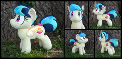 Size: 3630x1754 | Tagged: safe, artist:peruserofpieces, oc, oc:apogee, pegasus, pony, cute, female, freckles, happy, irl, looking at you, mare, multiple views, photo, plushie, smiling, tail band, tree