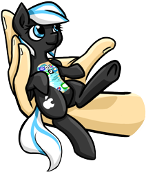 Size: 654x773 | Tagged: safe, artist:khaki-cap, oc, oc only, human, object pony, original species, pegasus, phone pony, pony, apple (company), apple logo, cellphone, cute, cutie mark, hand, holding a pony, i can't believe it's not badumsquish, iphone, ipony, logo, pegasus oc, phone, ponified, screen, simple background, smartphone, tiny, touchscreen, transparent background, wings