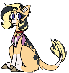 Size: 4500x4800 | Tagged: safe, artist:seasons, oc, oc only, oc:sugar sands, giraffe, pony, female, jewelry, mare, piercing, simple background, solo, transparent background