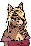 Size: 123x180 | Tagged: safe, artist:zed001, oc, oc only, unnamed oc, horse, anthro, blonde, breasts, cleavage, female, furry, mare, pixel art, simple background, solo, transparent background