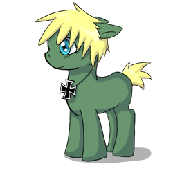 Size: 400x400 | Tagged: safe, artist:ask-pony-gerita, earth pony, pony, colt, hetalia, jewelry, male, necklace, ponified, simple background, solo, stallion, transparent background
