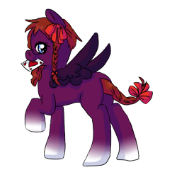 Size: 400x400 | Tagged: safe, artist:ask-pony-gerita, pegasus, pony, braid, braided tail, card, colored hooves, female, filly, hetalia, monaco, mouth hold, ponified, raised hoof, simple background, solo, transparent background