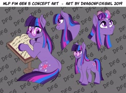 Size: 4096x3019 | Tagged: safe, artist:dragonfoxgirl, twilight sparkle, earth pony, pony, g4, book, g5 concept leak style, g5 concept leaks, generation leap, glasses, twilight sparkle (g5 concept leak)