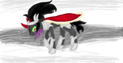 Size: 1062x548 | Tagged: safe, artist:sessomesmaru, king sombra, pony, unicorn, g4, male, snow, solo, sombra's cape, stallion