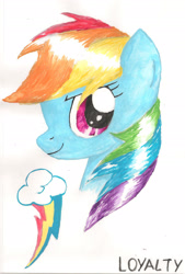 Size: 1535x2268 | Tagged: safe, artist:navigatoralligator, rainbow dash, pony, g4, female, solo, traditional art