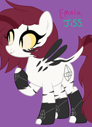 Size: 2022x2798 | Tagged: safe, artist:circuspaparazzi5678, oc, oc only, oc:emala jiss, pegasus, pony, base used, fanart, feather, high res, lipstick, makeup, smiling, solo, stripes