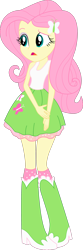 Size: 1280x3855 | Tagged: safe, artist:marcorulezzz, fluttershy, equestria girls, g4, my little pony equestria girls, boots, clothes, female, fluttershy's skirt, high res, open mouth, shoes, shy, simple background, skirt, solo, tank top, transparent background, vector
