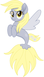 Size: 863x1500 | Tagged: safe, artist:cloudy glow, derpy hooves, pegasus, seapony (g4), g4, cloudyglow is trying to murder us, cute, derp, derpabetes, dorsal fin, female, fin, fin wings, fish tail, flowing mane, flowing tail, mare, movie accurate, scales, seaponified, seapony derpy, simple background, solo, species swap, spread wings, tail, transparent background, weapons-grade cute, wings