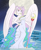 Size: 1221x1500 | Tagged: safe, artist:sepiakeys, princess celestia, alicorn, anthro, g4, alternate hairstyle, clothes, crossover, dress, female, moon, queen serenity, sailor moon (series), solo, staff, wings