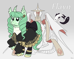 Size: 1280x1024 | Tagged: safe, artist:housho, pony, unicorn, clothes, curved horn, fire emblem, fire emblem: three houses, flayn, horn, ponified