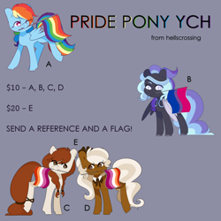 Size: 5000x5000 | Tagged: safe, artist:hellscrossing, rainbow dash, earth pony, pegasus, pony, g4, pride, pride flag, pride month, simple background, ych example, your character here