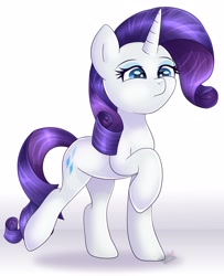 Size: 2487x3065 | Tagged: safe, artist:emysinfonia, rarity, pony, unicorn, g4, cute, female, heart, heart eyes, high res, horn, mare, raised hoof, raribetes, simple background, solo, white background, wingding eyes