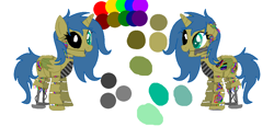 Size: 1026x518 | Tagged: safe, artist:westrail642fan, oc, oc only, oc:crystal sky, alicorn, pony, rise and fall, alicorn oc, animatronic, horn, palindrome get, reference sheet, spring-lock, spring-lock animatronic, wings