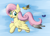 Size: 1850x1350 | Tagged: safe, artist:litrojia, fluttershy, bird, butterfly, dove, pegasus, pony, g4, abstract background, atg 2020, cheek fluff, chest fluff, ear fluff, female, finch, flying, goldfinch, looking at someone, looking back, mare, mourning dove, newbie artist training grounds, open mouth, outdoors, sky, smiling, spread wings, wings