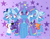 Size: 2620x2051 | Tagged: safe, artist:n in a, gameloft, trixie, pony, unicorn, g4, abstract background, alternate hairstyle, babysitter trixie, bracelet, cape, chest fluff, clothes, cute, diatrixes, digital art, female, gameloft interpretation, hairstyles, hat, high res, hoodie, jewelry, looking at you, mare, necklace, outfits, ponytails, raised hoof, self ponidox, simple background, smiling at you, starry eyes, top hat, trixie's cape, trixie's hat, wingding eyes