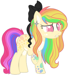 Size: 2084x2307 | Tagged: source needed, safe, artist:azrealrou, oc, oc only, earth pony, pony, earth pony oc, high res, multicolored hair, rainbow hair, simple background, solo, transparent background