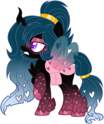 Size: 2355x2822 | Tagged: source needed, safe, artist:azrealrou, oc, oc only, changeling, colored pupils, high res, pink changeling, simple background, solo, transparent background