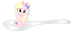 Size: 2812x1296 | Tagged: safe, artist:blackholeii, oc, oc only, oc:sugar moon, pony, unicorn, horn, horse spooning meme, meme, simple background, solo, spoon, tiny ponies, transparent background, unicorn oc