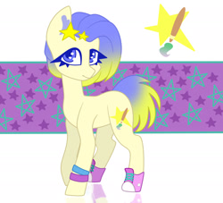 Size: 2200x2000 | Tagged: safe, artist:irinamar, oc, oc only, unnamed oc, earth pony, pony, clothes, female, high res, looking at you, mare, multicolored mane, multicolored tail, shoes, smiling, solo, wristband
