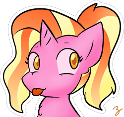 Size: 1039x987 | Tagged: safe, artist:zutcha, luster dawn, pony, unicorn, g4, :p, female, signature, simple background, solo, tongue out, transparent background