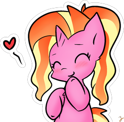 Size: 984x965 | Tagged: safe, artist:zutcha, luster dawn, pony, unicorn, g4, blushing, cute, female, heart, lusterbetes, mare, signature, simple background, smiling, solo, transparent background
