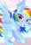 Size: 1414x2048 | Tagged: safe, artist:bbtasu, rainbow dash, pegasus, pony, g4, backwards cutie mark, cute, dashabetes, female, looking at you, mare, smiling, solo