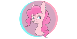 Size: 1720x880 | Tagged: safe, artist:rafuki, derpibooru exclusive, pinkie pie, earth pony, pony, g4, bubble, bust, female, nose piercing, nose ring, piercing, simple background, solo, transparent background