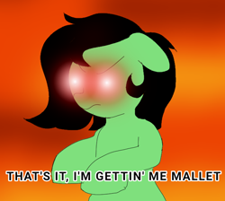 Size: 616x551 | Tagged: safe, artist:anonymous, oc, oc only, oc:filly anon, earth pony, pony, 4chan, drawthread, female, filly, glowing eyes, glowing eyes meme, meme, ponified, ponified meme, solo, text