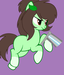 Size: 1460x1707 | Tagged: safe, artist:circuspaparazzi5678, oc, oc only, oc:thin mint, earth pony, pony, base used, demiboy, demiboy pride flag, male, pride, pride flag, pride month, solo, thin mint