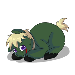 Size: 400x400 | Tagged: safe, artist:ask-pony-gerita, earth pony, pony, blood, colored hooves, colt, crying, germany, hetalia, male, ponified, simple background, smiling, solo, transparent background, unshorn fetlocks