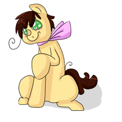 Size: 400x400 | Tagged: safe, artist:ask-pony-gerita, earth pony, pony, clothes, colt, hetalia, male, ponified, raised hoof, romano, scarf, simple background, sitting, smiling, solo, transparent background