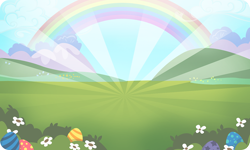 Size: 954x572 | Tagged: safe, gameloft, g4, my little pony: magic princess, background, cloud, flower, no pony, outdoors, rainbow, resource