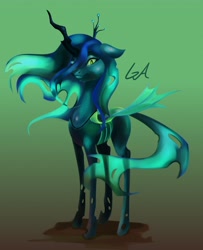 Size: 3334x4096 | Tagged: safe, artist:galinn-arts, queen chrysalis, changeling, changeling queen, g4, crown, female, jewelry, regalia