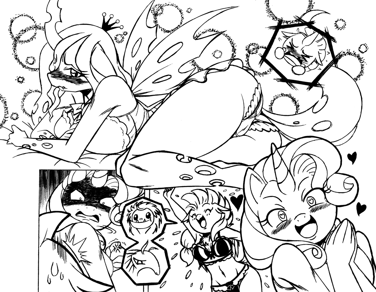 #2366076 - questionable, artist:boastudio, ocellus, queen chrysalis, rarity...