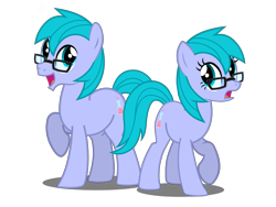 Size: 3200x2400 | Tagged: safe, artist:flash equestria photography, oc, oc only, oc:professor tonic, earth pony, pony, cutie mark, dual persona, female, glasses, high res, male, mare, open mouth, rule 63, self paradox, show accurate, simple background, stallion, transparent background, vector