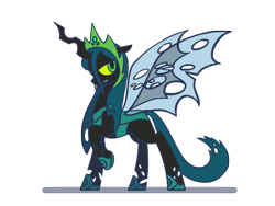 Size: 1280x960 | Tagged: safe, artist:flutterluv, queen chrysalis, changeling, changeling queen, g4, the ending of the end, colored sclera, crown, female, hoof shoes, jewelry, regalia, simple background, solo, transparent background, ultimate chrysalis