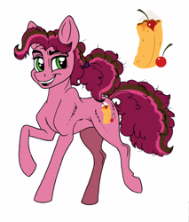 Size: 3996x4680 | Tagged: safe, artist:celestial-rainstorm, oc, oc only, oc:cherry chimichanga, earth pony, pony, female, mare, offspring, parent:cheese sandwich, parent:pinkie pie, parents:cheesepie, simple background, solo, white background