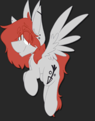 Size: 550x703 | Tagged: safe, artist:kirbirb, oc, oc only, oc:scarlett lane, pegasus, pony, animated, blinking, ear piercing, earring, flying, frame by frame, industrial piercing, jewelry, piercing, simple background, solo