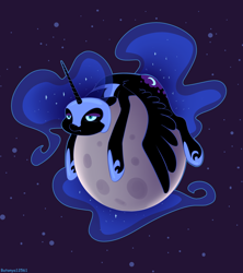 Size: 1774x2000 | Tagged: safe, artist:batonya12561, nightmare moon, alicorn, pony, g4, atg 2020, bored, cute, female, mare, moon, moonabetes, newbie artist training grounds, solo, tangible heavenly object