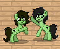 Size: 193x159 | Tagged: safe, oc, oc:filly anon, earth pony, pony, pony town, dancing, earth pony oc, female, filly, kek, picture for breezies, wooden floor