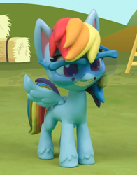Size: 800x1020 | Tagged: safe, screencap, rainbow dash, pegasus, pony, diy with my little pony - carving contest, g4.5, my little pony: stop motion short, cropped, cute, dashabetes, female, mare, safety goggles, smug, solo, stop motion