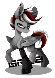 Size: 2893x4092 | Tagged: safe, artist:lilsunnyday, oc, oc only, pegasus, pony, commission, cyberpunk, looking at you, solo