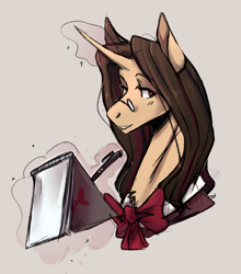 Size: 1126x1277 | Tagged: safe, artist:1an1, oc, oc only, oc:mr.espresso, pony, unicorn, bowtie, bust, clothes, glasses, levitation, magic, magic aura, male, notebook, pen, simple background, stallion, telekinesis, writing