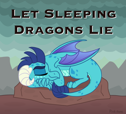 Size: 2000x1800 | Tagged: safe, artist:pink-pone, princess ember, dragon, g4, eyes closed, female, proverb, sleeping, solo