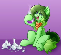 Size: 4000x3600 | Tagged: safe, artist:witchtaunter, oc, oc only, earth pony, pony, broken glass, commission, female, potion, potion making, sitting, solo