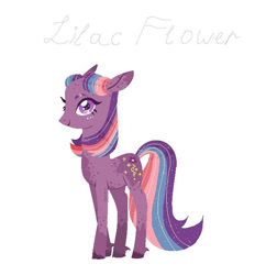 Size: 664x686 | Tagged: safe, artist:lloline, oc, oc only, oc:lilac flower, earth pony, pony, earth pony oc, female, mare, ms paint, simple background, smiling, solo, white background