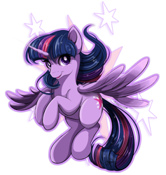 Size: 1024x1080 | Tagged: safe, artist:jenndylyon, twilight sparkle, alicorn, pony, g4, cute, cutie mark, cutie mark background, female, looking at you, mare, outline, simple background, smiling, solo, spread wings, transparent background, twiabetes, twilight sparkle (alicorn), wings