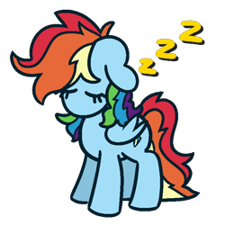 Size: 672x672 | Tagged: safe, artist:threetwotwo32232, rainbow dash, pegasus, pony, g4, female, mare, newbie artist training grounds, simple background, sleeping, transparent background