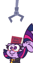 Size: 379x729 | Tagged: safe, artist:threetwotwo32232, twilight sparkle, alicorn, pony, animated, book, bust, clothes, female, gif, glasses, loop, mare, mechanical claw, nerd, simple background, solo, that pony sure does love books, transparent background, twilight sparkle (alicorn)